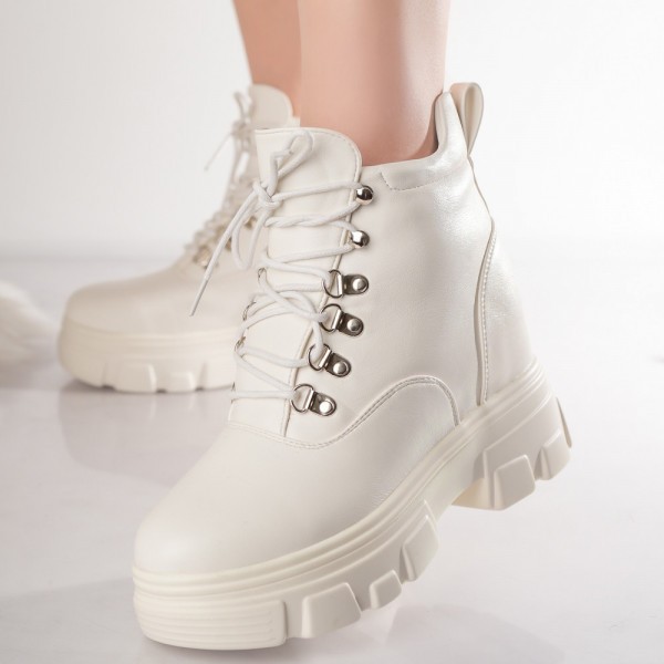 Κυρίες Λευκές μπότες από βιολογικό δέρμα Emoi