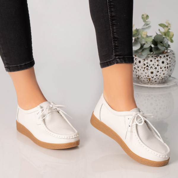 Κυρίες casual παπούτσια λευκό φυσικό δέρμα lucy