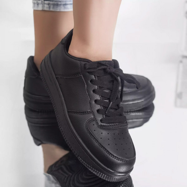 Μαύρα δερμάτινα αθλητικά παπούτσια Darcie