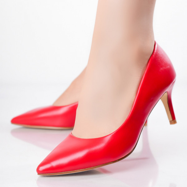 Дамски червени обувки Dania от екологична кожа