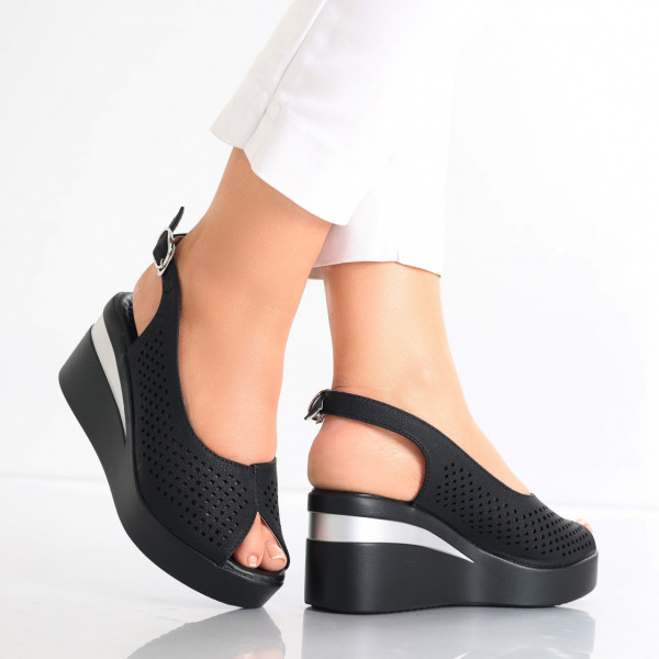 Lipoi Дамски сандали на платформа Black Eco Leather