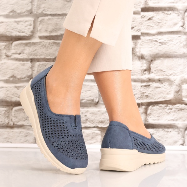 Pantofi dama casual Bleumarin din Piele Ecologica Sonita
