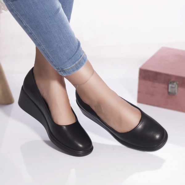 Pantofi dama cu platforma gloria piele ecologica negru