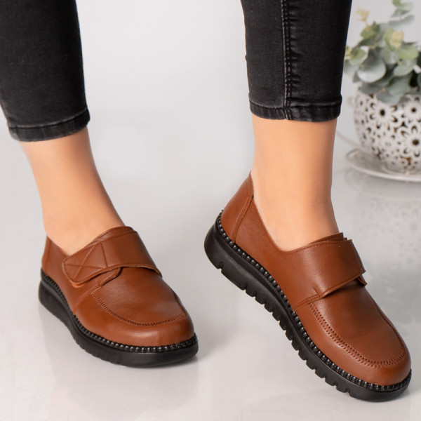 Γυναικεία παπούτσια καφέ eco leather agabia