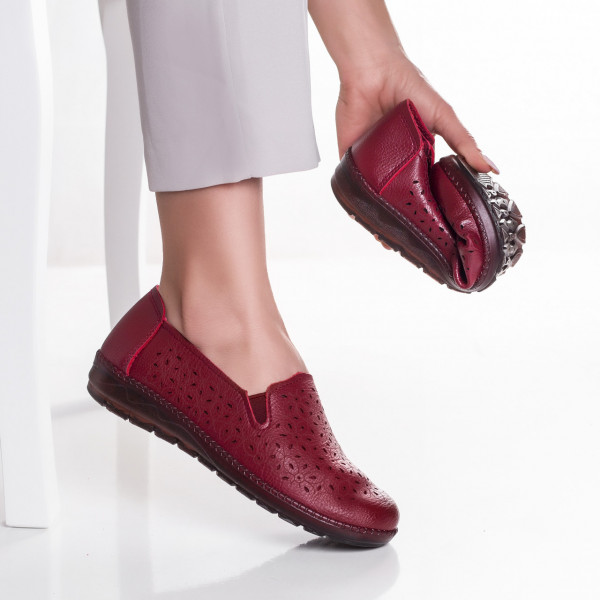 Γυναικεία casual κόκκινα παπούτσια από οικολογικό δέρμα duja
