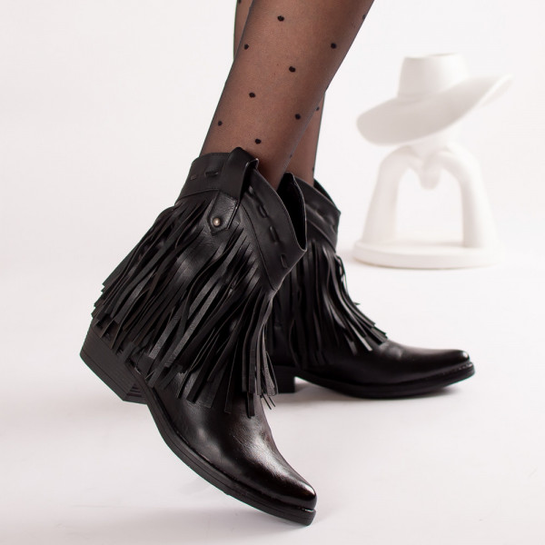 Γυναικείες μπότες μαύρο δέρμα