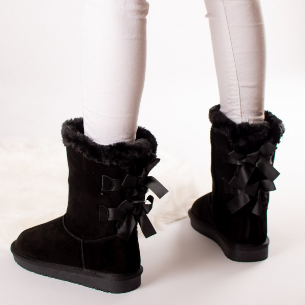 Γυναικείες μπότες φυσικό δέρμα πλαίσιο μαύρο παραγεμισμένο