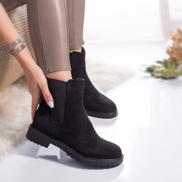 Γυναικείες μπότες eco leather lined myra μαύρο