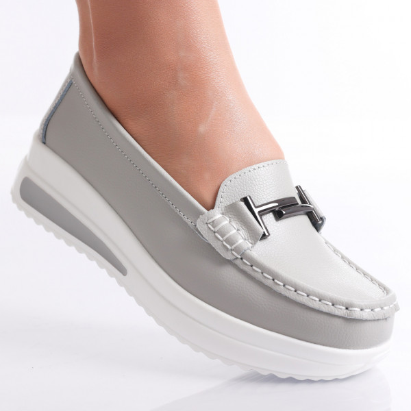 Дамски ежедневни обувки Grey Естествена кожа Nolisa