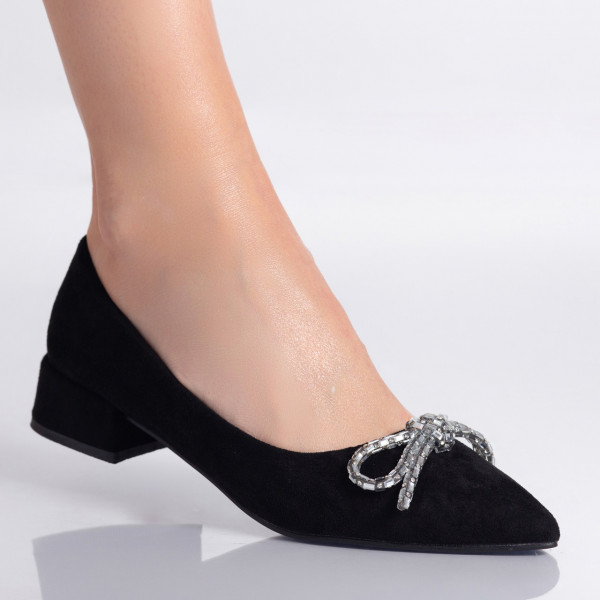 Дамски черни обувки от органична кожа Mirvat