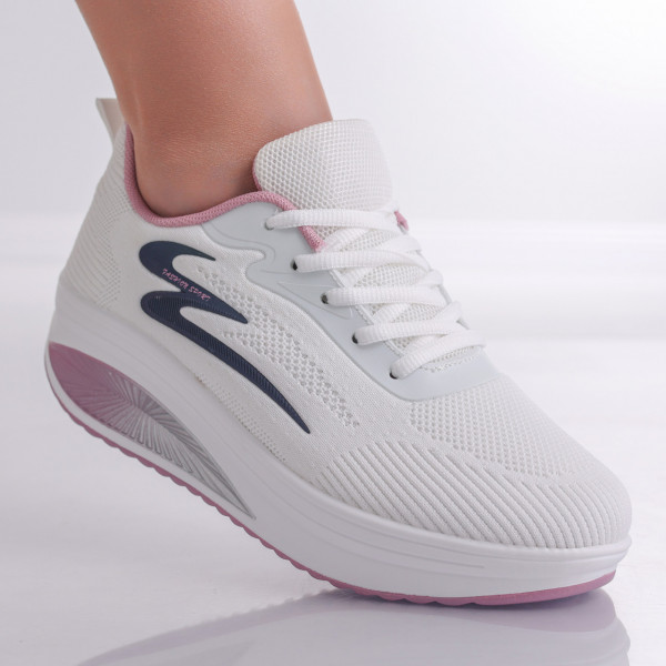 Anora Textile Λευκό/Κόκκινο γυναικεία αθλητικά παπούτσια