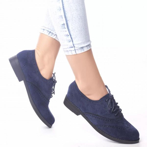 Casual παπούτσια janette navy suede δέρμα