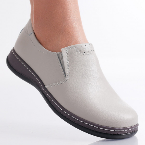 Deborah Дамски ежедневни сиви обувки от естествена кожа