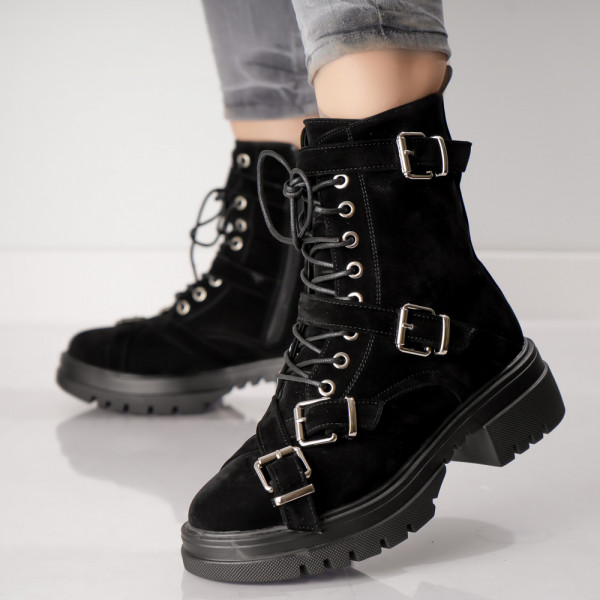 Ena Black Ladies' Wrapped Eco Leather Boots