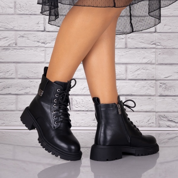 Ghete Dama Imblanite Negre din Piele Ecologica Onila