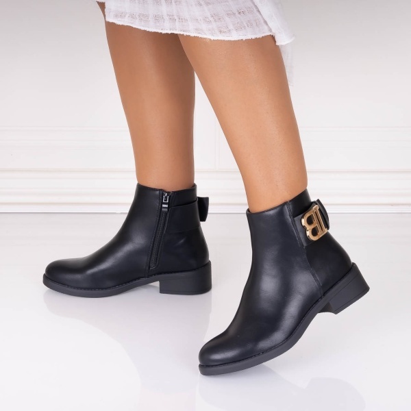 Ghete dama Negre din Piele Ecologica Edana