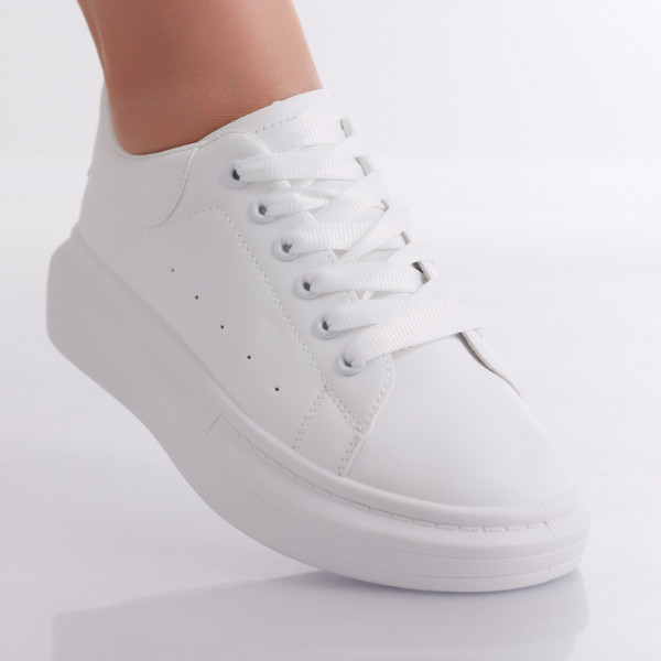 Jelina Κυρίες Λευκό Οργανικό Δερμάτινο Αθλητικά παπούτσια