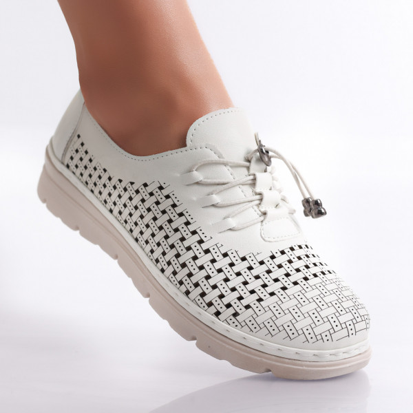 Julisa Дамски обувки от бяла екологична кожа за ежедневието
