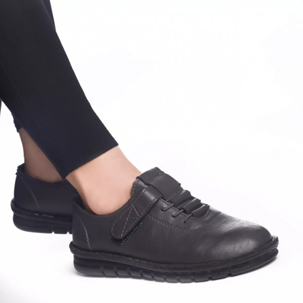 Pantofi casual herminia gri piele ecologica