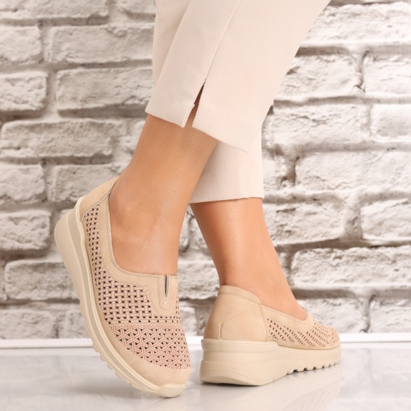 Pantofi dama casual Kaki din Piele Ecologica Sonita