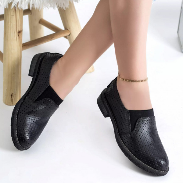 Tehilla casual παπούτσια μαύρο δέρμα