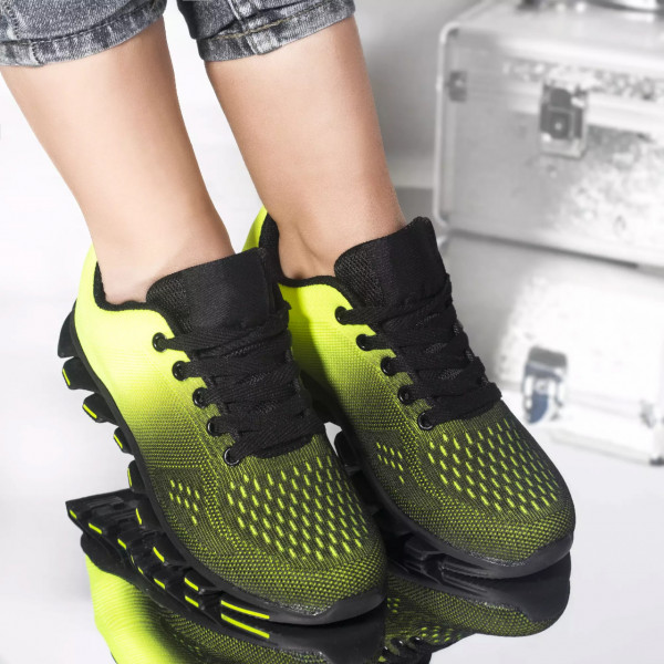 Αθλητικά παπούτσια sinead μαύρο-πράσινο ύφασμα