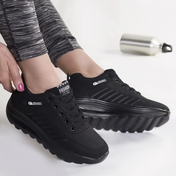 Γυναικεία μαύρα υφασμάτινα αθλητικά παπούτσια lulea