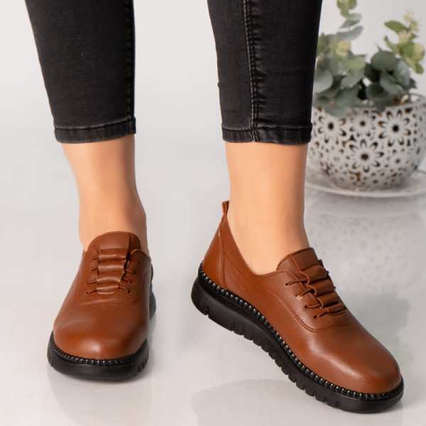 Γυναικεία παπούτσια καφέ eco leather adina
