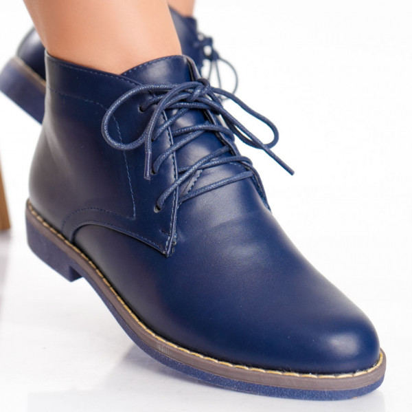 Γυναικείες μπλε μπότες από βιολογικό δέρμα Anisar