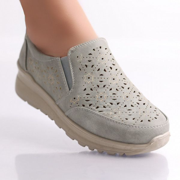 Дамски ежедневни обувки Grey Ecological Leather Corza