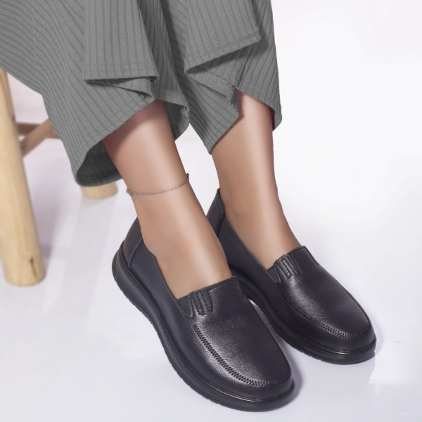 Ежедневни обувки мокасини catlina от естествена кожа черни