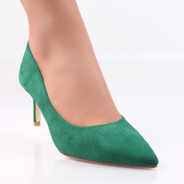 Зелени дамски обувки от органична кожа Agaia
