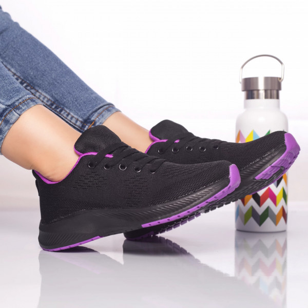 Спортни обувки cezara текстил черно-лилаво
