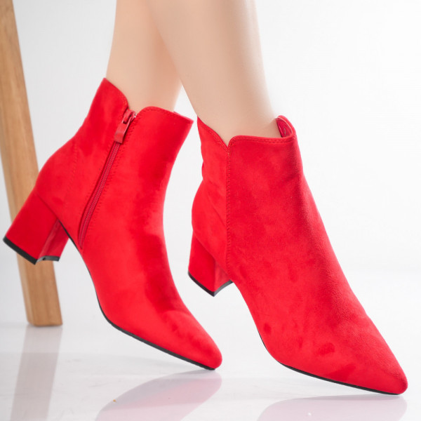 Asnam Γυναικείες κόκκινες μπότες από βιολογικό δέρμα