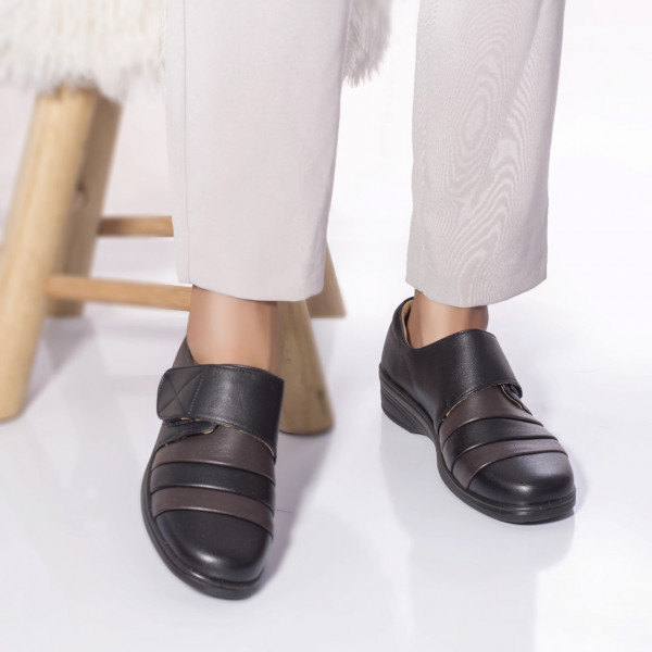 Cleo casual παπούτσια μαύρο δέρμα