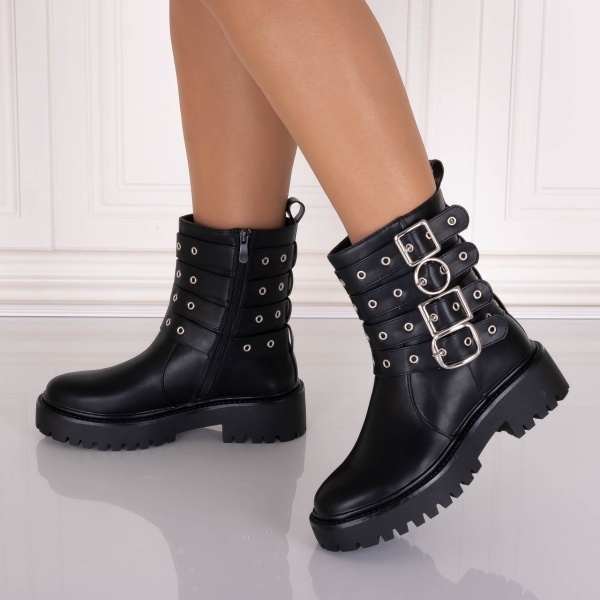 Ghete dama Negre din Piele Ecologica Adania