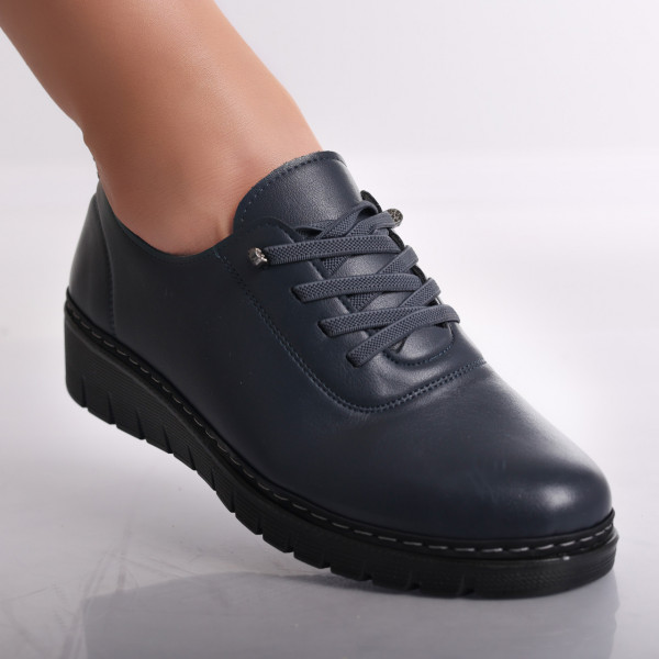 Idania γυναικεία οικολογικά δερμάτινα casual παπούτσια σε μπλε χρώμα