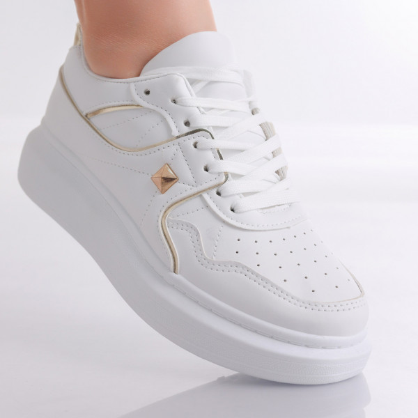 Reyam Ladies Λευκό Οργανικό Δερμάτινο Sneakers