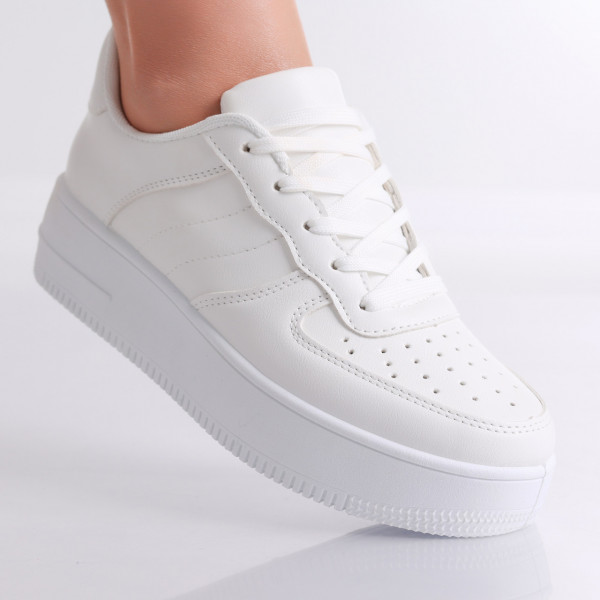 Solana Ladies Λευκό Οργανικό Δερμάτινο Αθλητικά παπούτσια