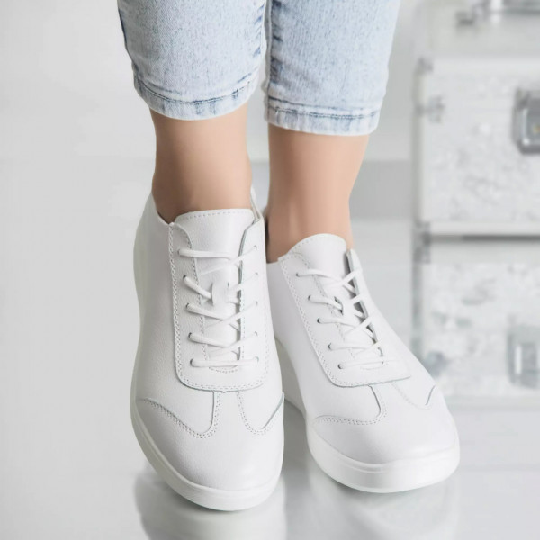 Αθλητικά παπούτσια gladys λευκό φυσικό δέρμα