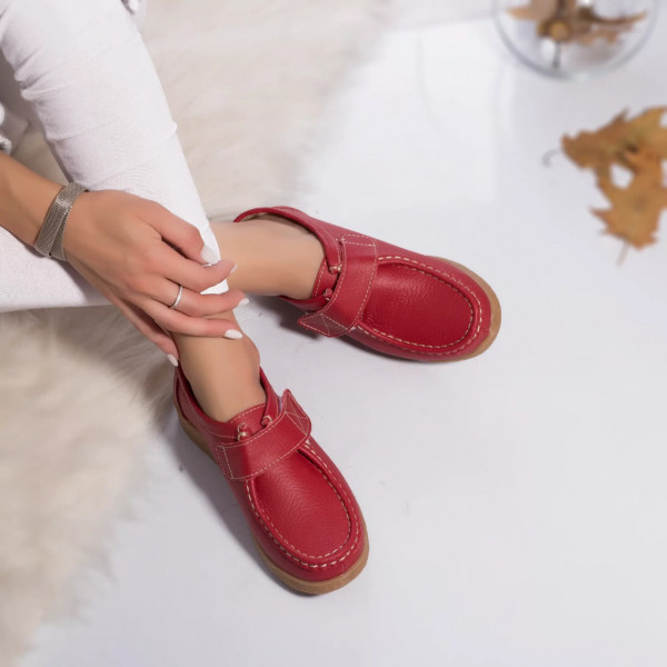 Γυναικεία παπούτσια φυσικό δέρμα chloly κόκκινο