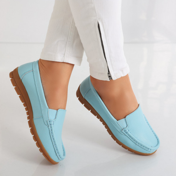 Дамски ежедневни обувки Blue Natural Leather Comoi