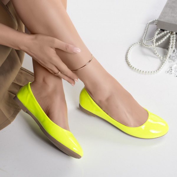 Дамски жълти балетни обувки dalisa от екологична кожа