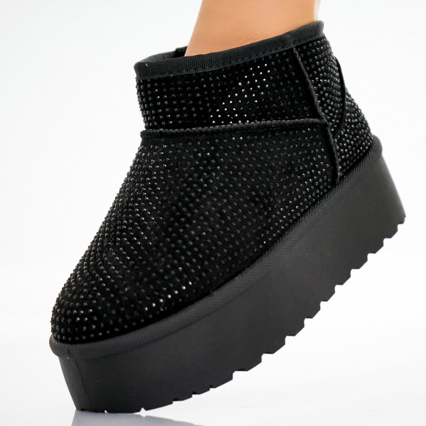 Arivalo Γυναικείες μαύρες μπότες από δέρμα Eco Leather με ενίσχυση