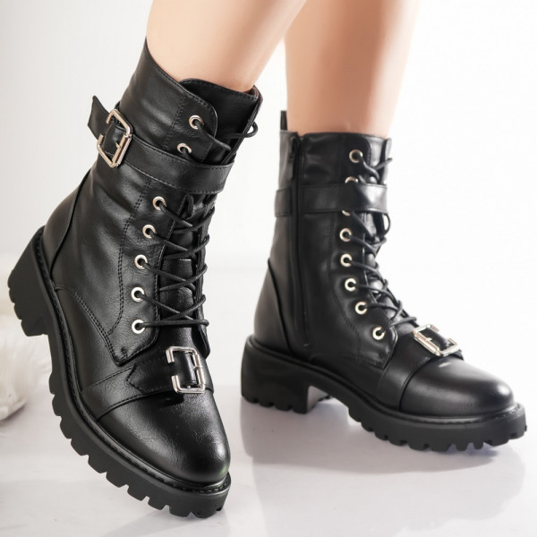 Clodi Γυναικείες μαύρες μπότες από οργανικό δέρμα