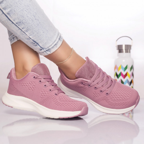 Pantofi sport karita textil roz-pudra