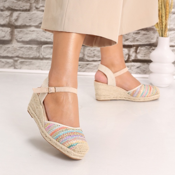 Sandale dama cu platforma Color din Textil Leonara