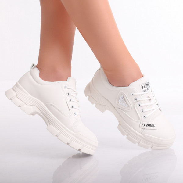 Senai Дамски ежедневни обувки White Eco Leather