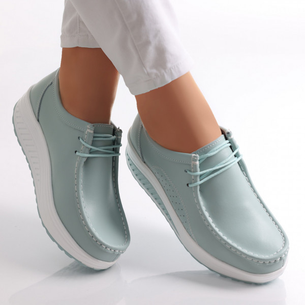 Women's Casual Green Oscara Natural Leather Shoes