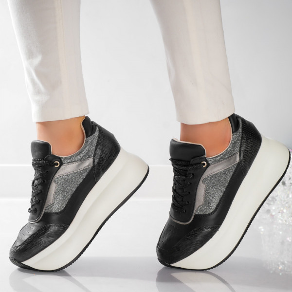 Γυναικεία αθλητικά παπούτσια Blacks από Balin Eco Leather και ύφασμα